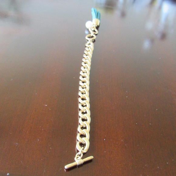 Tassel Curb Cable Charm Chain Link Wrist Bracelet - Picture 3 of 4